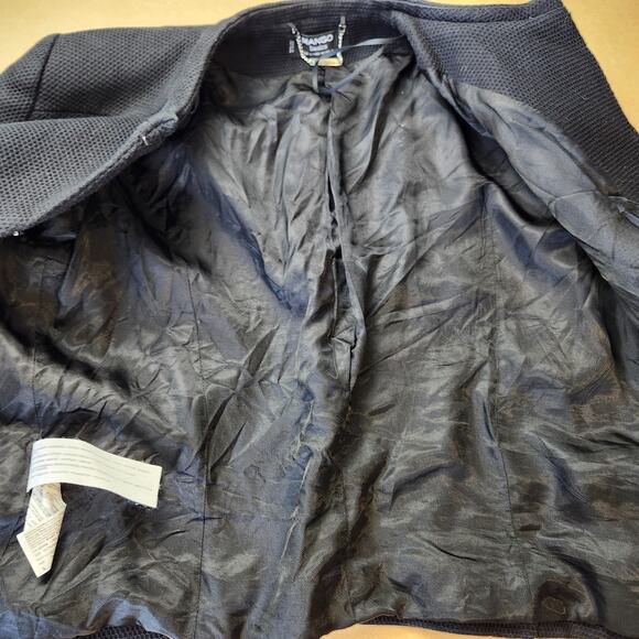 MNG Mango Moto Jacket Size M Black Tweed Structured - Picture 7 of 11